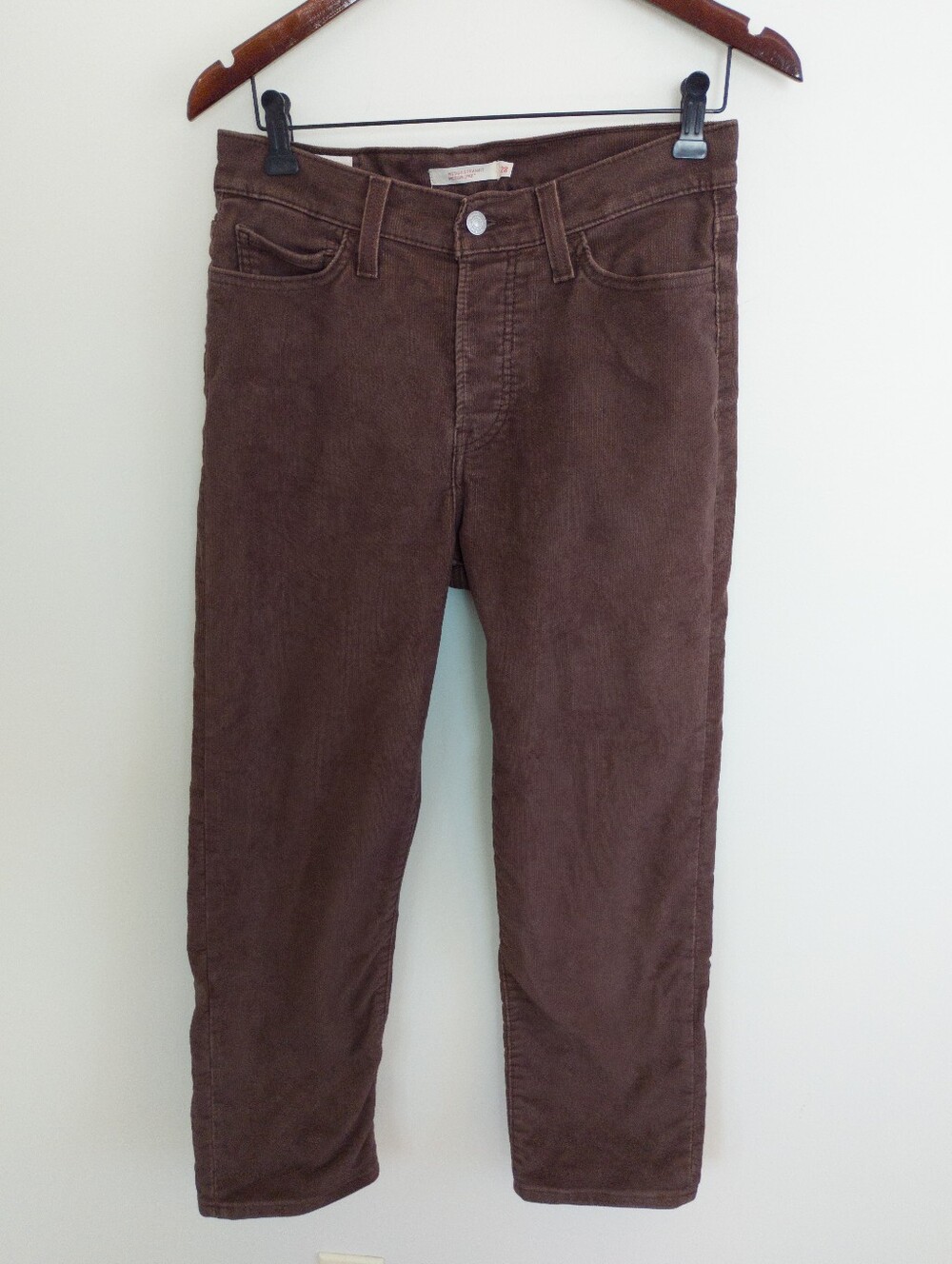 Levi's Wedgie Straight Corduroy Pants Brown Hot Fudge Size 28